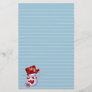 Papelaria Boneco de neve pequeno em Red Hat
