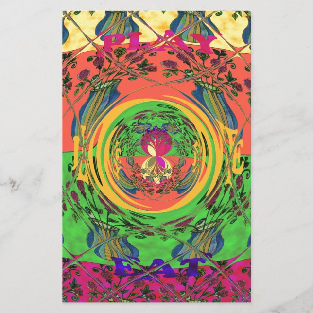 Papelaria Bonita e Bonita Impressão de Arte Floral (Frente)