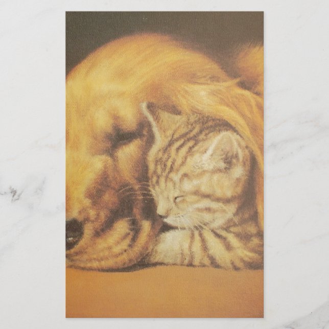 Papelaria Bonita Impressão de Arte de Cachorro e Gato Incrív (Frente)