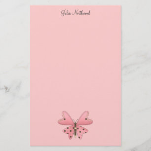 Papelaria Bonito como um inseto · Rosa & borboleta de Brown