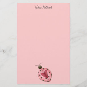 Papelaria Bonito como um inseto · Rosa & joaninha de Brown