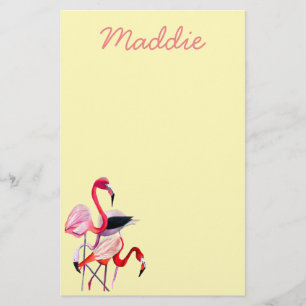 Papelaria Bonito flamingo rosa a azul