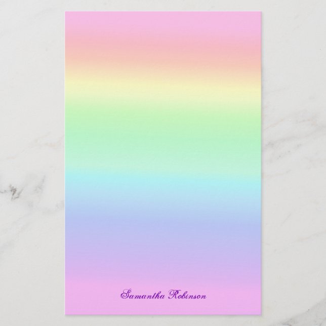 Papelaria Bonito Ombre Pastel Rainbow (Frente)