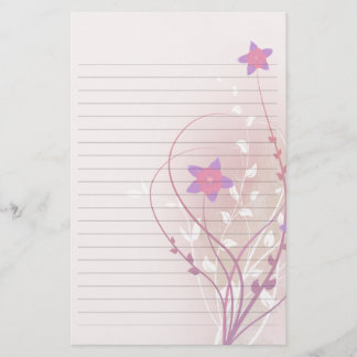 Papelaria bonito papel revestido elegante, de flor rosa e ma