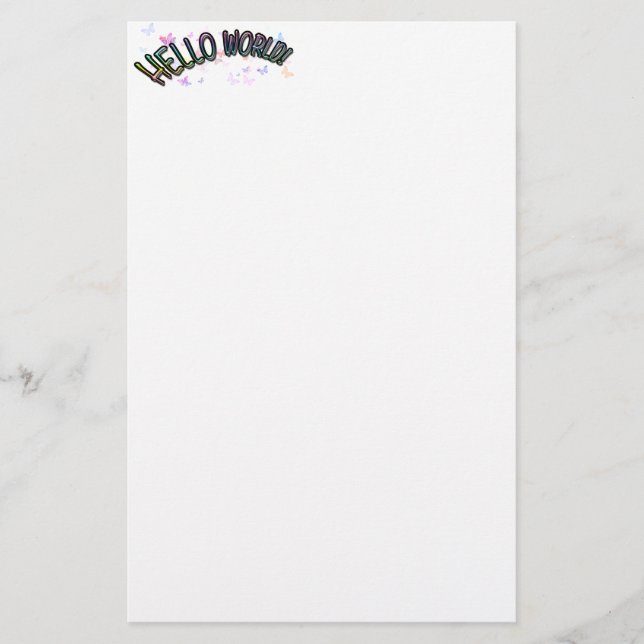 Papelaria Bonito Rainbow Hello World (Frente)