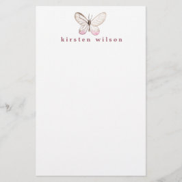 Papelaria Borboleta Blush Elegante Personalizada 