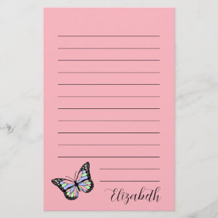 Papelaria Borboleta Cor-de-rosa e preto