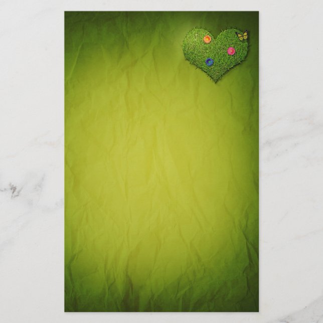 Papelaria Borboleta de Flores de Camada Cardíaca (Frente)