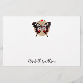 Papelaria Borboleta E Corações Adicione Nome Da Vintagem Cut