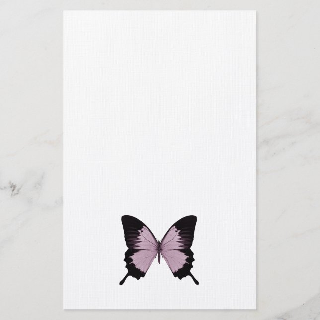 Papelaria Borboleta grande rosa e preta - Personalizar (Frente)