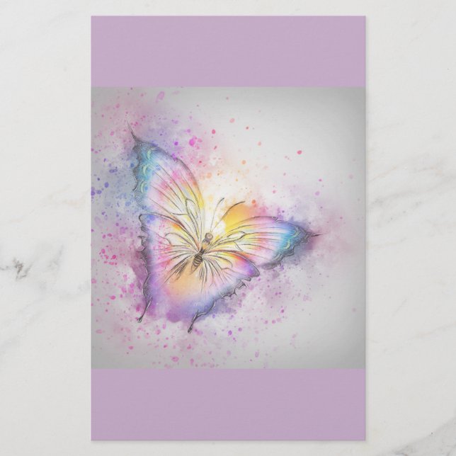 Papelaria Borboleta Pastel (Frente)