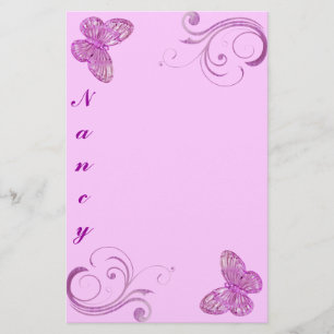 Papelaria "Borboleta Rosa Elegante" Lindas Expressões