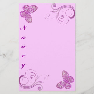 Papelaria "Borboleta Rosa Elegante" Lindas Expressões