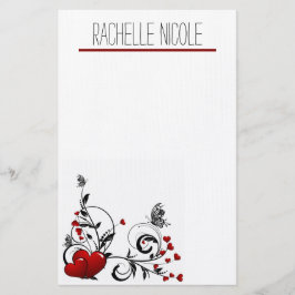 Papelaria Borboletas e corações personalizados