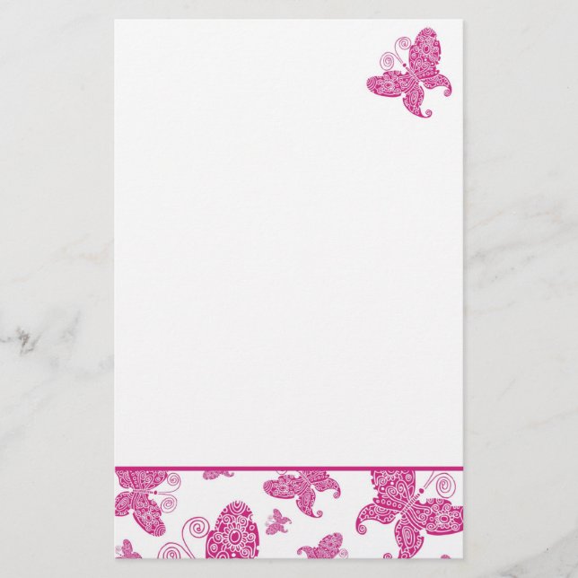 Papelaria Borboletas Rosa (Frente)