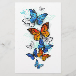 Papelaria Borboletas voadoras Morpho e Monarca