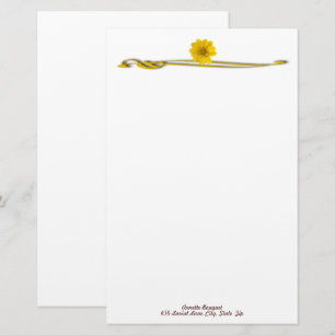 Papelaria Borda Amarela Flourada Personalizada