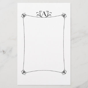 Papelaria Borda Elegante Personalizável Com Monograma