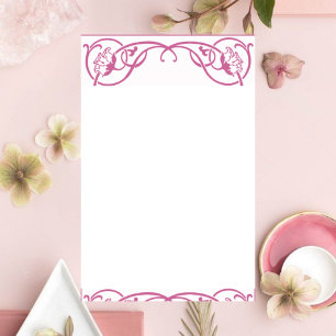 Papelaria Borda Floral Nouveau Personalizável