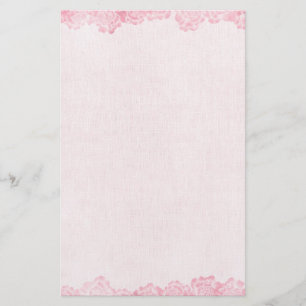 Papelaria Borda Rosa Rosa Vintage