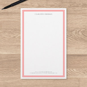 Papelaria Bordas Clássicas Modernas Cor Personalizada