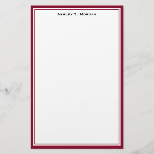Papelaria Borgonha Personalizada Branca com Quadro Simplicid