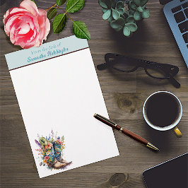 Papelaria Botas e flores silvestres de vaqueira coloridas