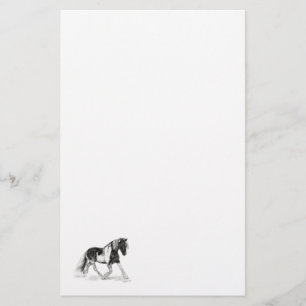 Papelaria Branca de Trote de Cavalo de Pintura Van