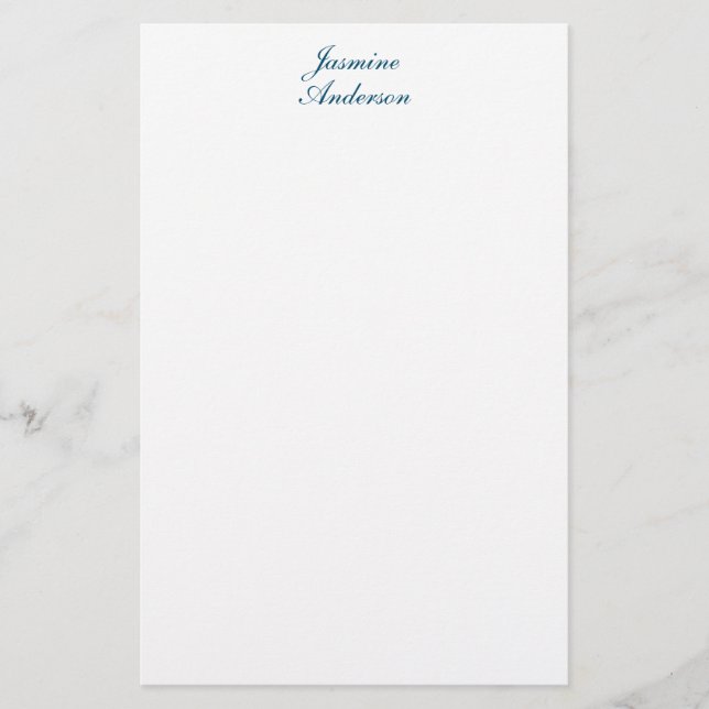 Papelaria Branco azul minimalista moderno profissional (Frente)