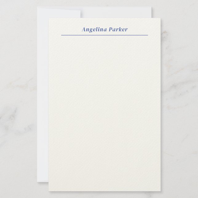 Papelaria Branco Azul Simples Simples e Minimalista Moderno (Frente)