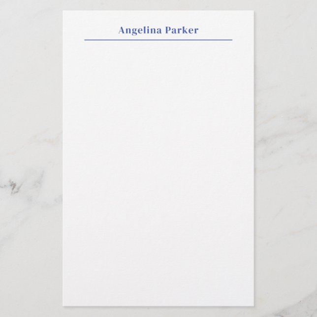 Papelaria Branco Azul Simples Simples e Minimalista Moderno (Frente)