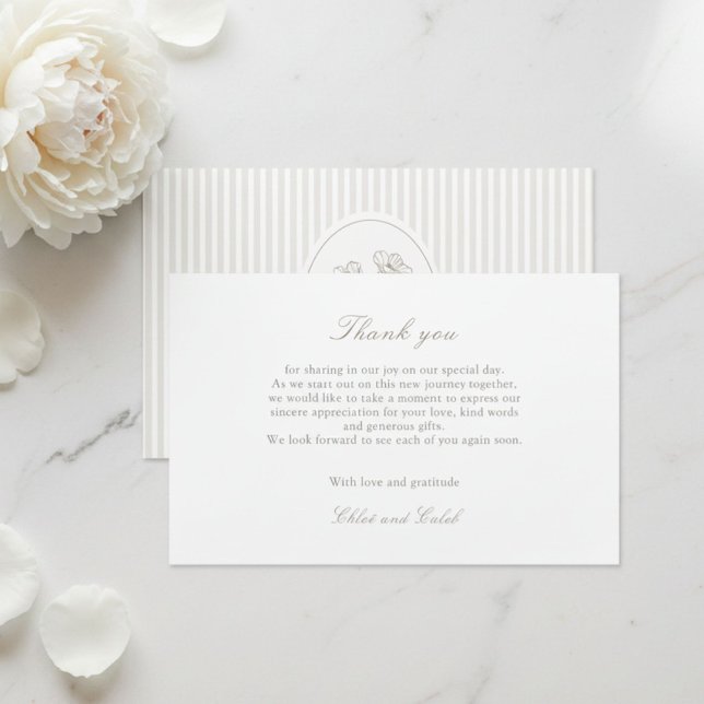 Papelaria Branco | Listra Botânica Obrigado Casamento (Criador carregado)