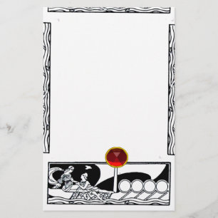 Papelaria Branco vermelho do preto da gema do rubi ANTIGO da