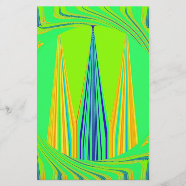 Papelaria Bright Edgy Geometry Neon Pattern Art Design (Frente)