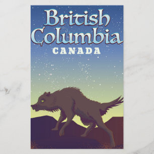 Papelaria British Columbia Canada Wild Wolf poster