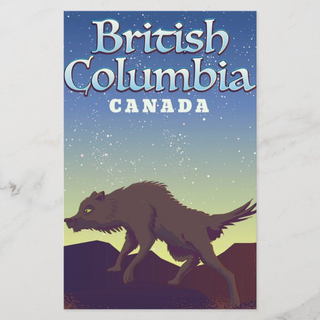 Papelaria British Columbia Canada Wild Wolf poster (Frente)
