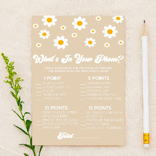 Papelaria Brown Daisy Retro No Seu Jogo De Chá de fraldas Te