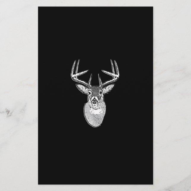 Papelaria Buck no veado preto-branco-preto (Frente)