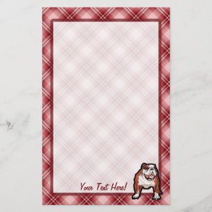 Papelaria Buldogue vermelho da xadrez