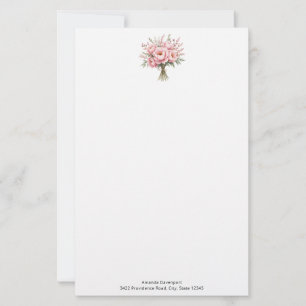 Papelaria Buquê de Flores de Peônia Rosa Bonita