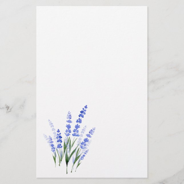 Papelaria Buquê de Lavanda de Aquarela (Frente)