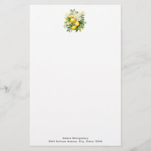 Papelaria Buquê de Limão com Flores Brancas
