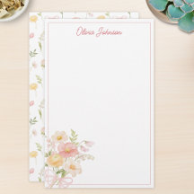 Buquê Floral de Flores Bonitas de Aquarela Monogra