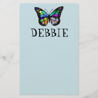 PAPELARIA BUTTERFLY CUSTOM NAME STATIONARY