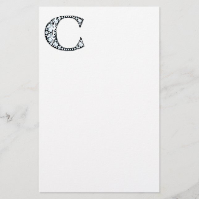 Papelaria C Faux-"Diamond" Monograma (Frente)