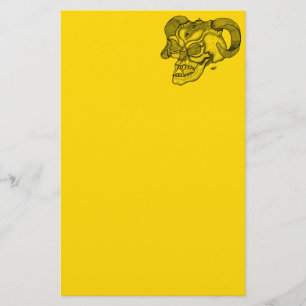 Papelaria Cabeça do diabo preto e Design amarelo