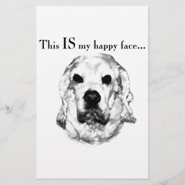 Papelaria Cabeça Feliz de Cocker Spaniel (Frente)