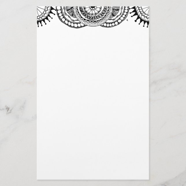 Papelaria cabeçalho 1 do zendoodle mandala (Frente)