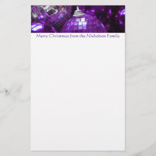Papelaria Cabeçalho de Baubles roxo texto roxo