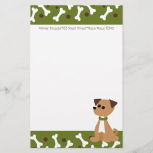 Papelaria Cachorrinho do filhote de cachorro no verde